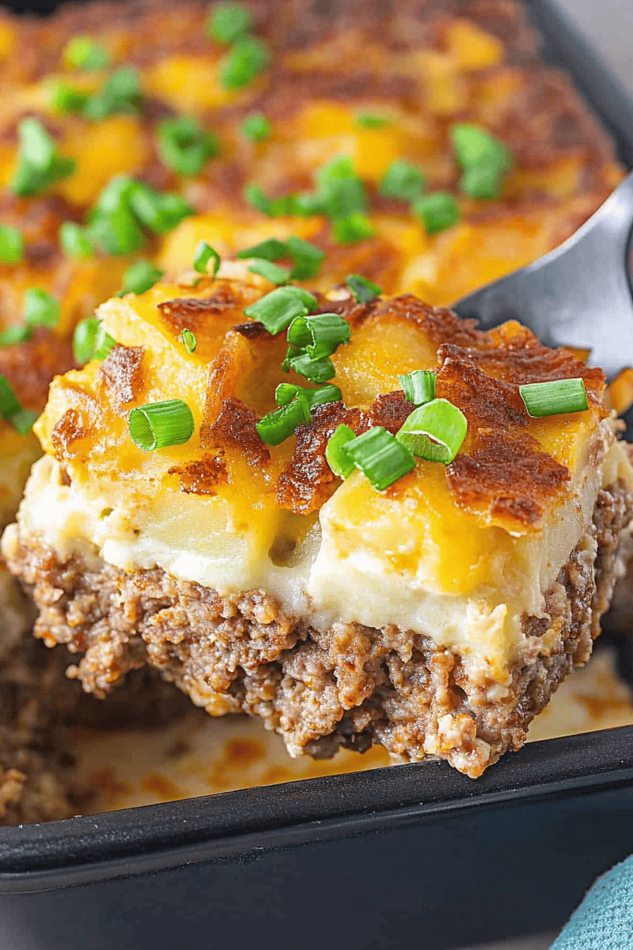 Cowboy Meatloaf and Potato Casserole Recipe Final Dish Presentation