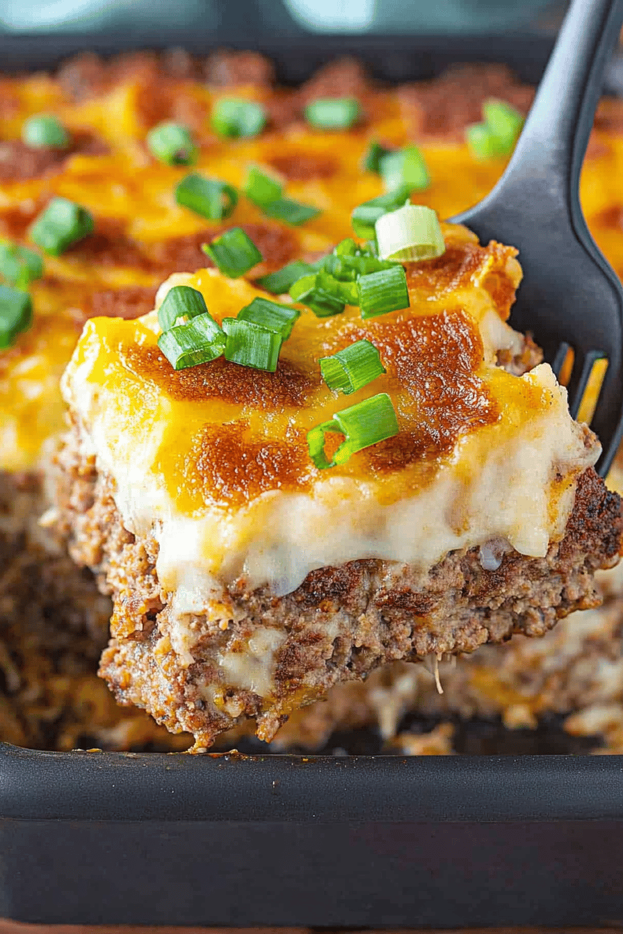 Cowboy Meatloaf and Potato Casserole Recipe Final Dish Presentation