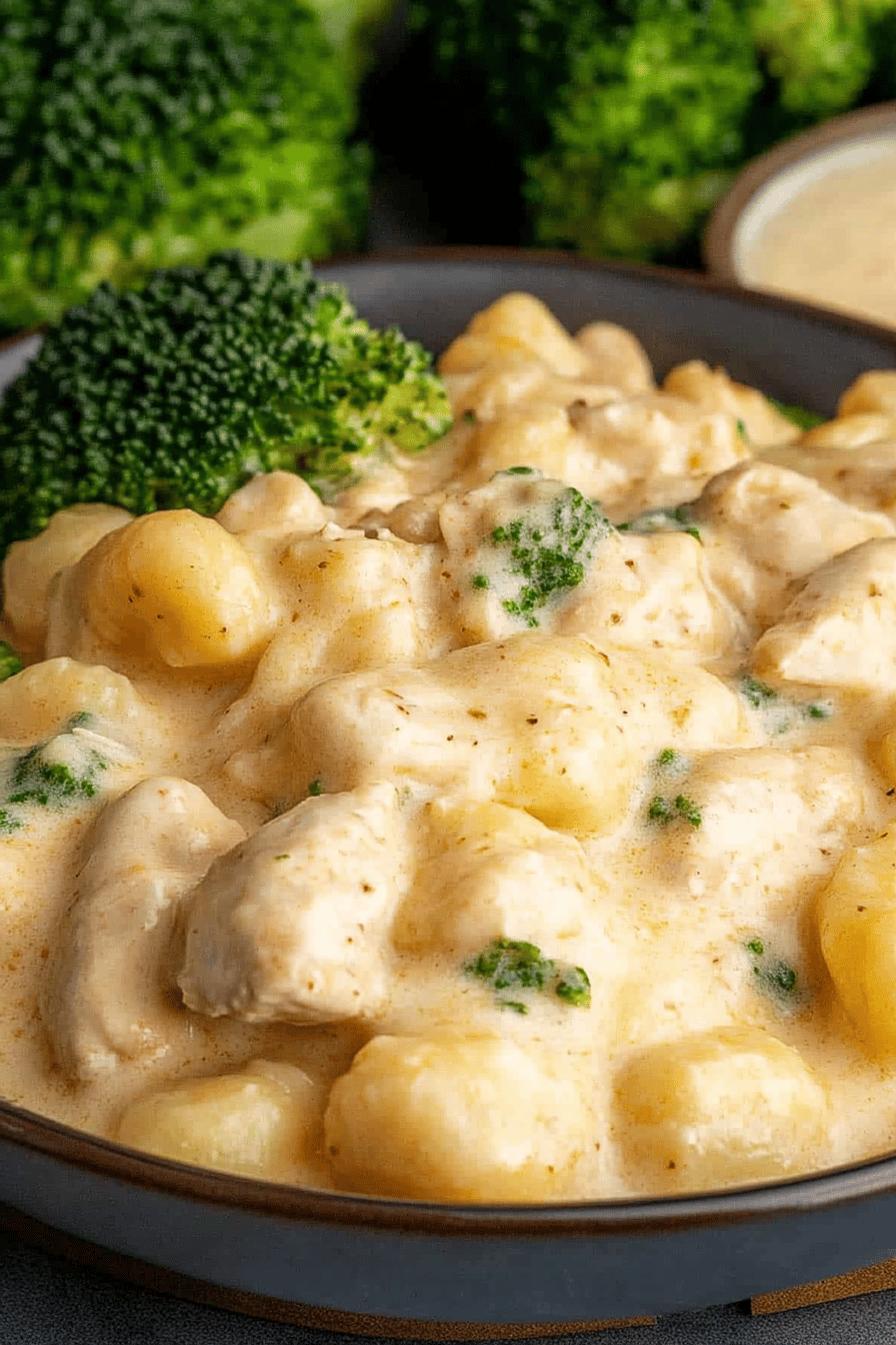 Creamy Chicken and Gnocchi Recipe Final Dish Presentation