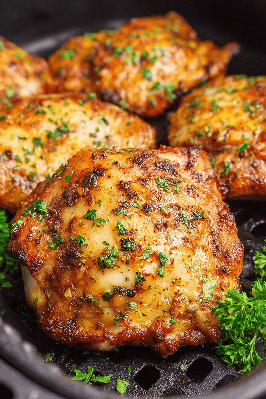 Crispy Air Fryer Chicken Thighs Recipe Final Dish Presentation