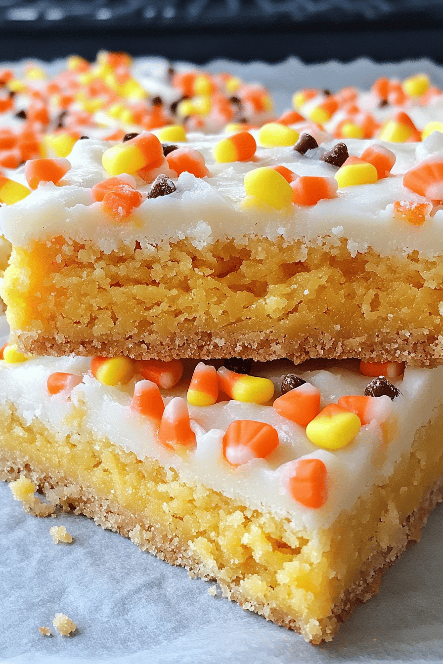 Delish Candy Corn Sugar Cookie Bars ingredients