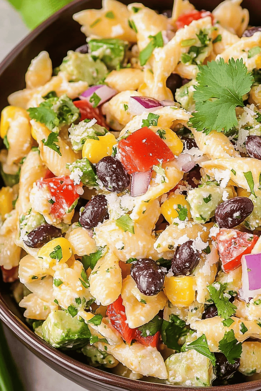 Delish Mexican Pasta Salad Recipe Final Dish Presentation