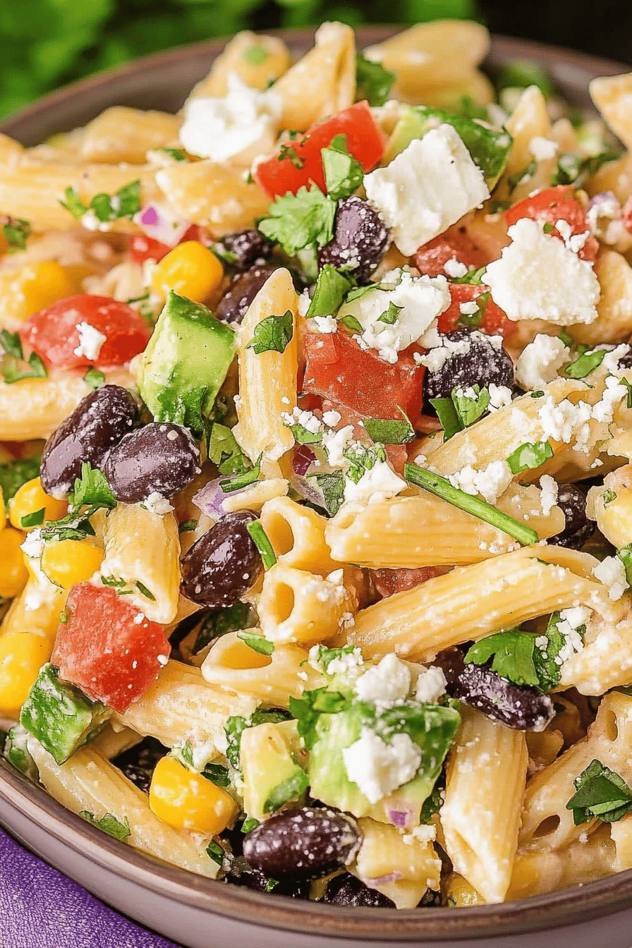 Delish Mexican Pasta Salad Recipe Final Dish Presentation