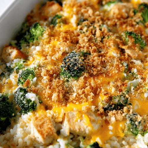 Delish cheesy chicken broccoli rice