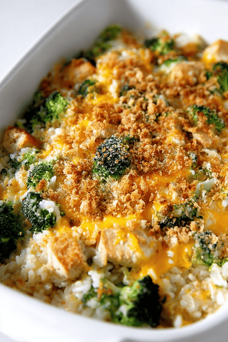 Delish cheesy chicken broccoli rice