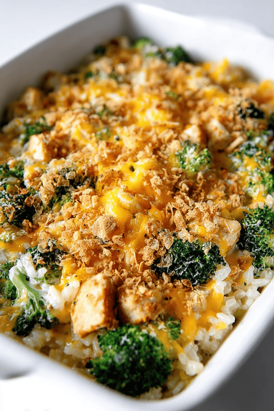 Delish cheesy chicken broccoli rice