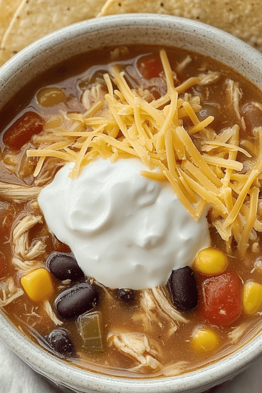 Easy 7-Can Chicken Taco Soup Recipe Final Dish Presentation