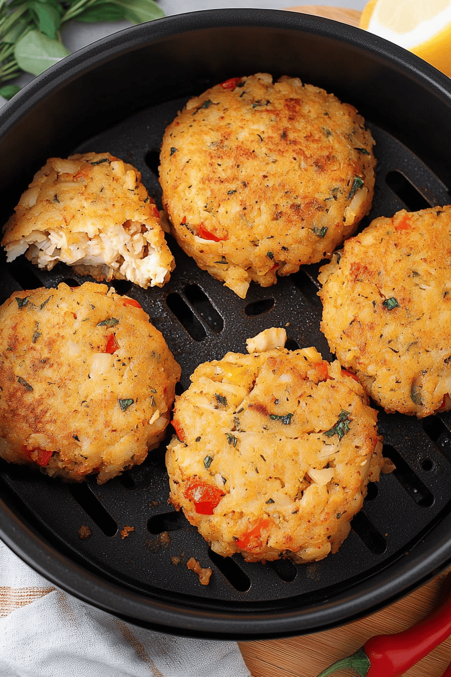 Easy Air Fryer Crab Cakes Recipe Final Dish Presentation