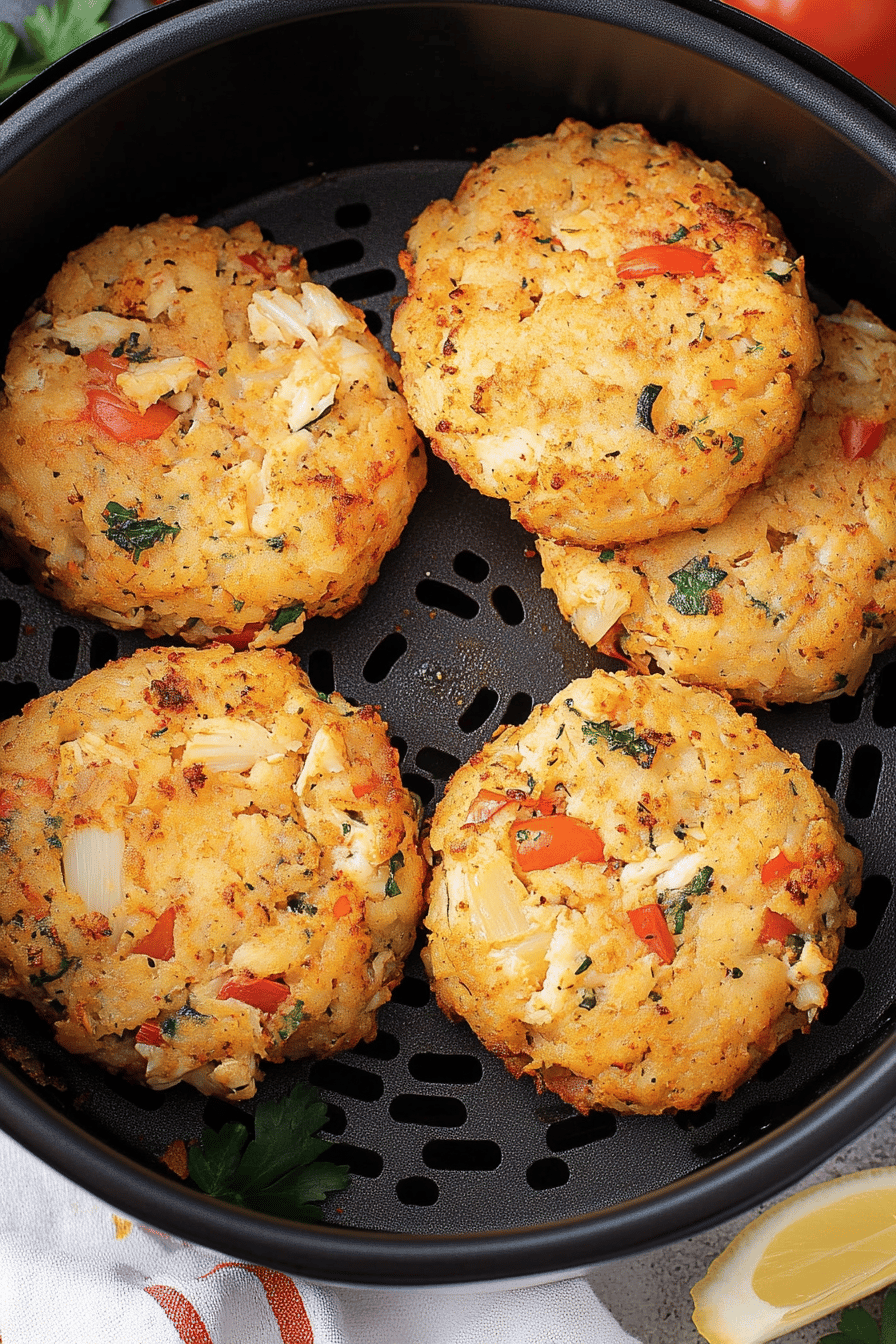 Easy Air Fryer Crab Cakes Recipe Final Dish Presentation