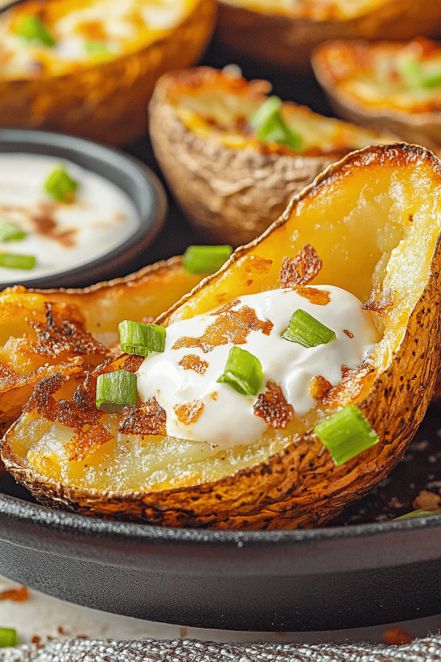 Easy Air Fryer Potato Skins Recipe Final Dish Presentation
