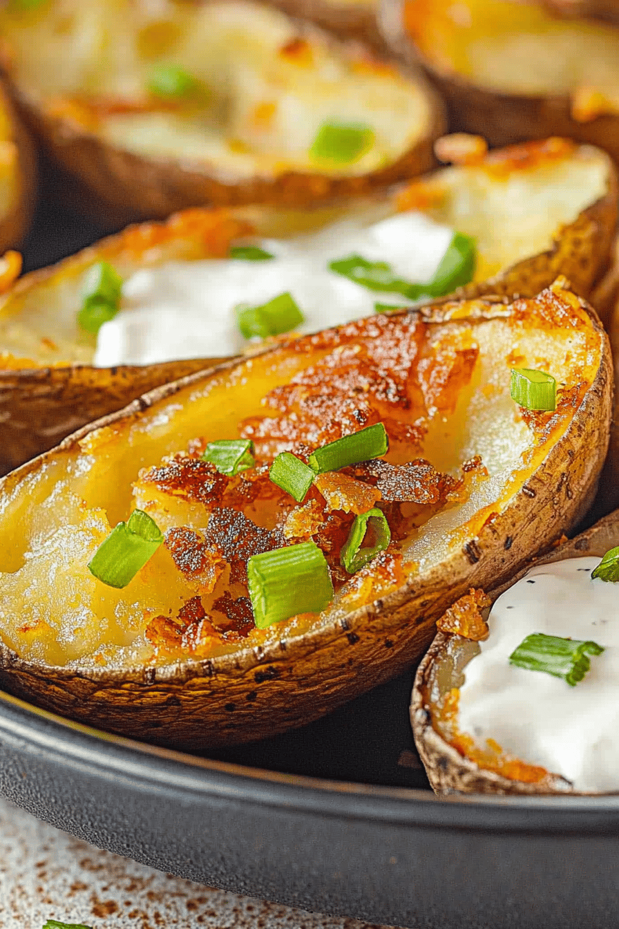 Easy Air Fryer Potato Skins Recipe Final Dish Presentation