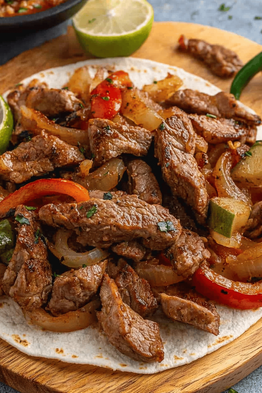 Easy Air Fryer Steak Fajitas Recipe Final Dish Presentation