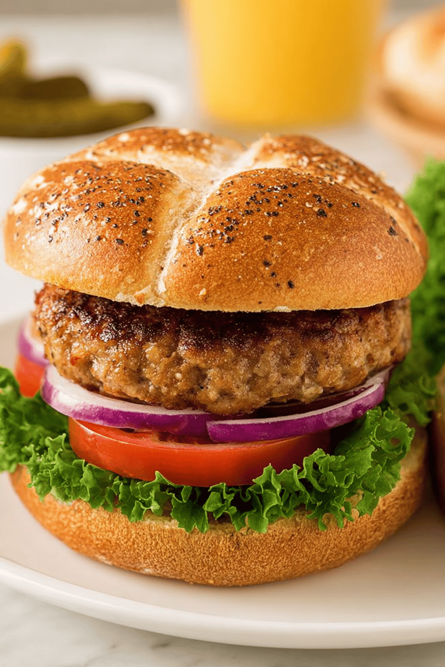 Easy Air Fryer Turkey Burgers Recipe Final Dish Presentation
