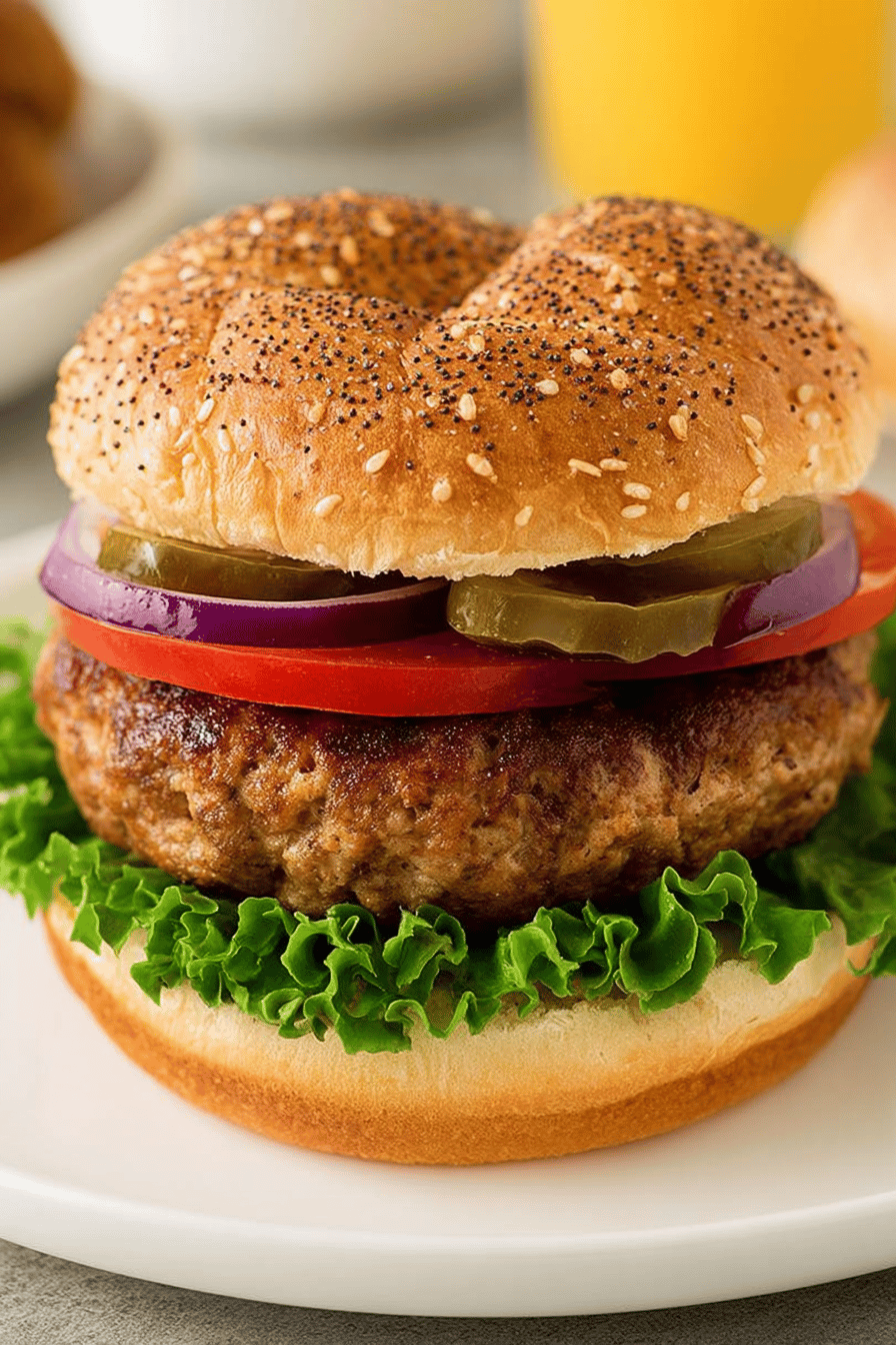 Easy Air Fryer Turkey Burgers Recipe Final Dish Presentation