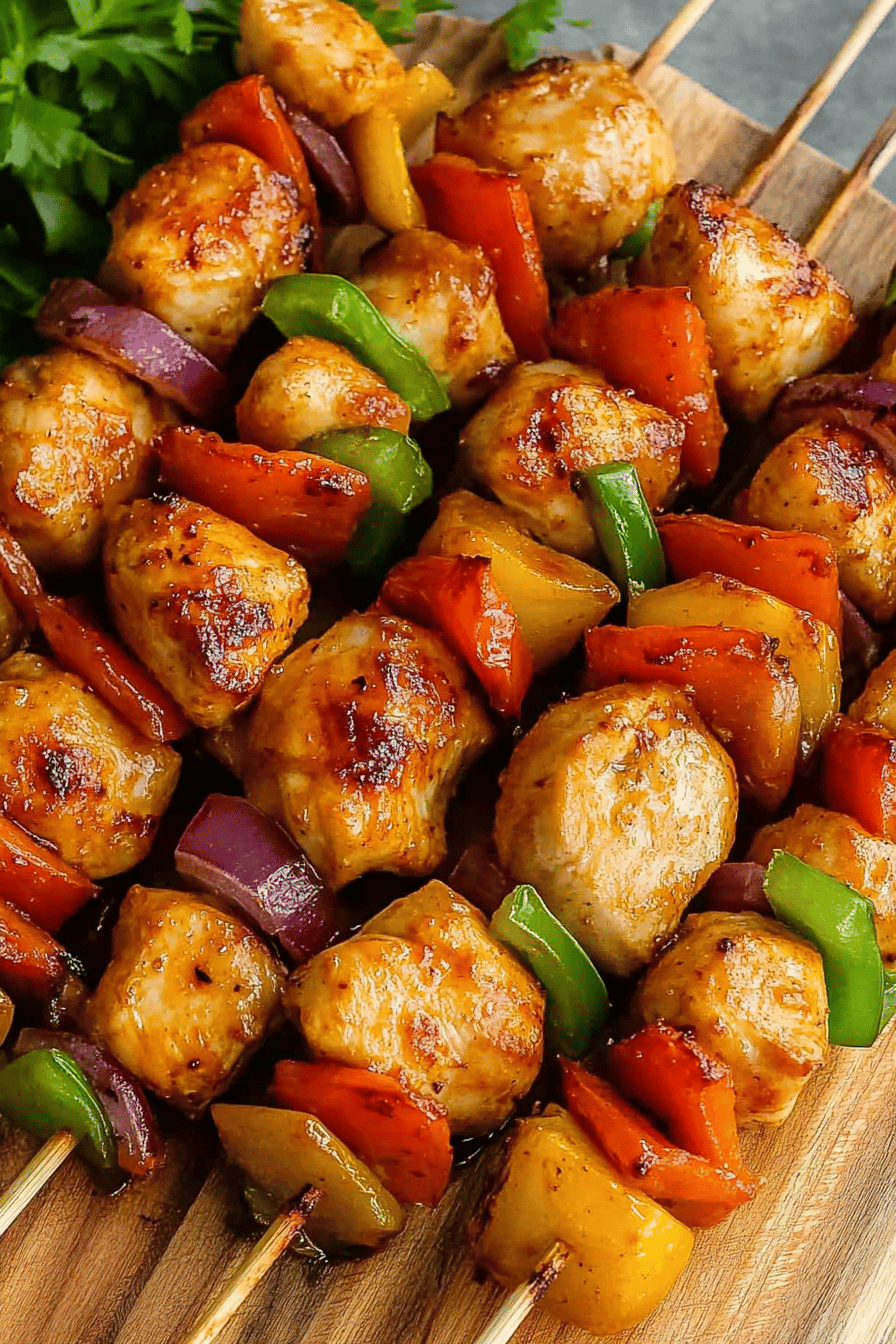 Easy Baked Chicken Skewers Recipe Final Dish Presentation