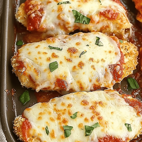 Easy Baked Crispy Chicken Parmesan Recipe
