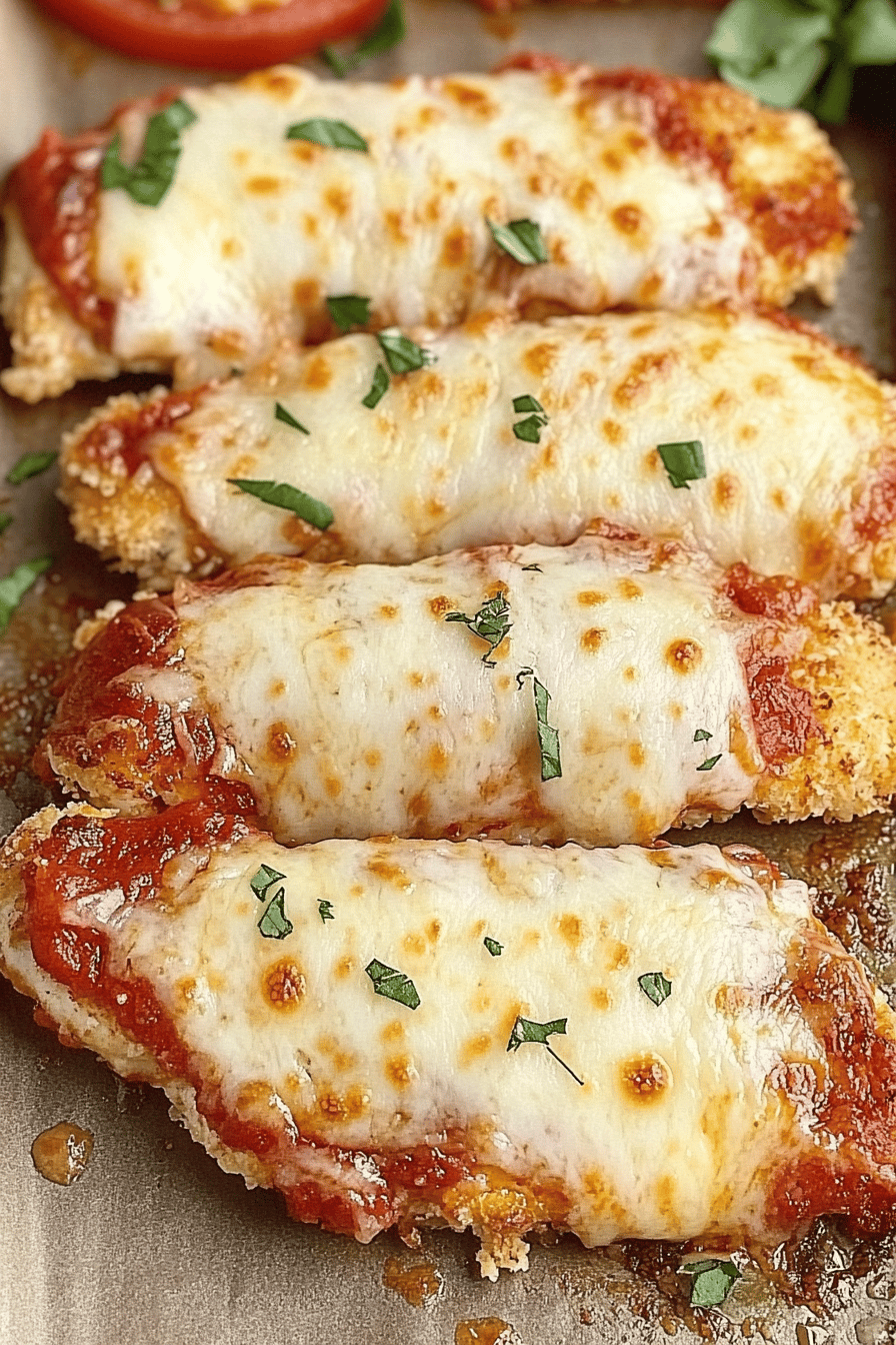 Easy Baked Crispy Chicken Parmesan Recipe Final Dish Presentation