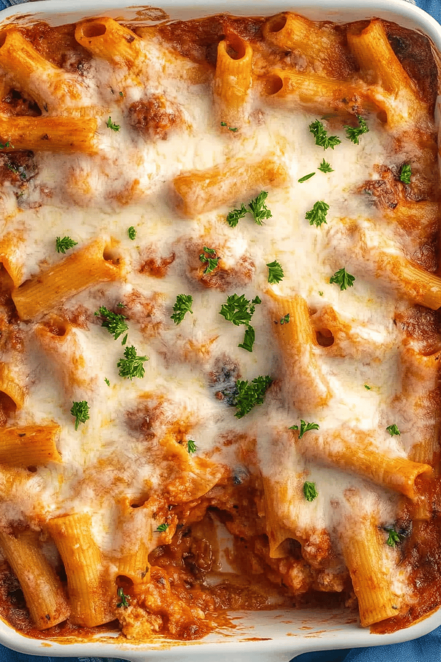 Easy Baked Rigatoni with Sausage ingredients