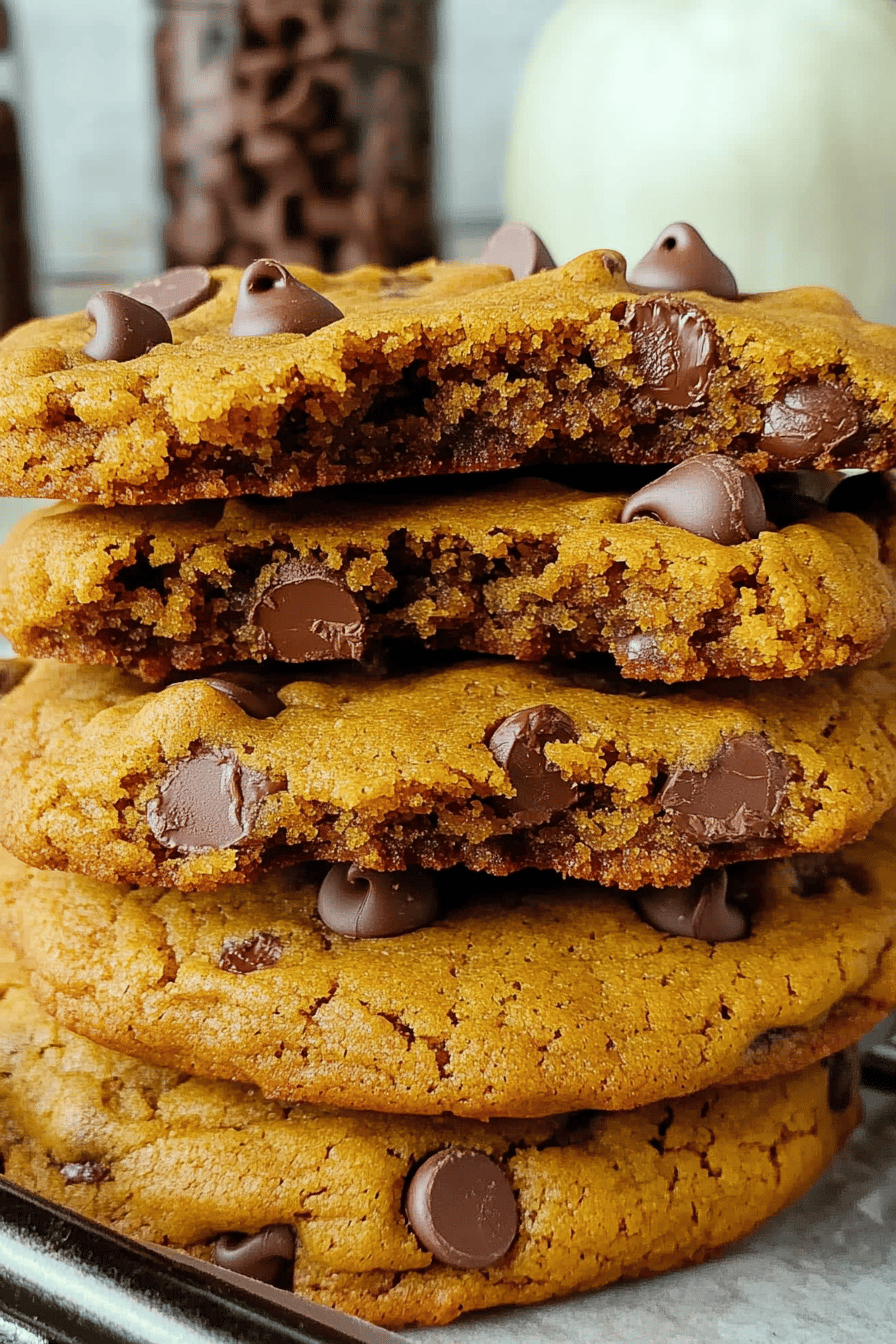 Easy Bakery-Style Pumpkin Chocolate Chip Cookies
