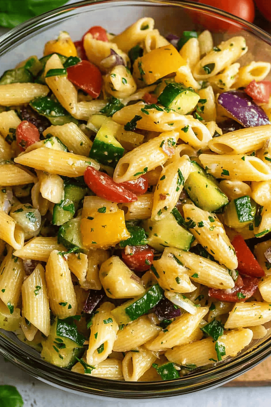 Easy Balsamic Pasta Salad Recipe Final Dish Presentation