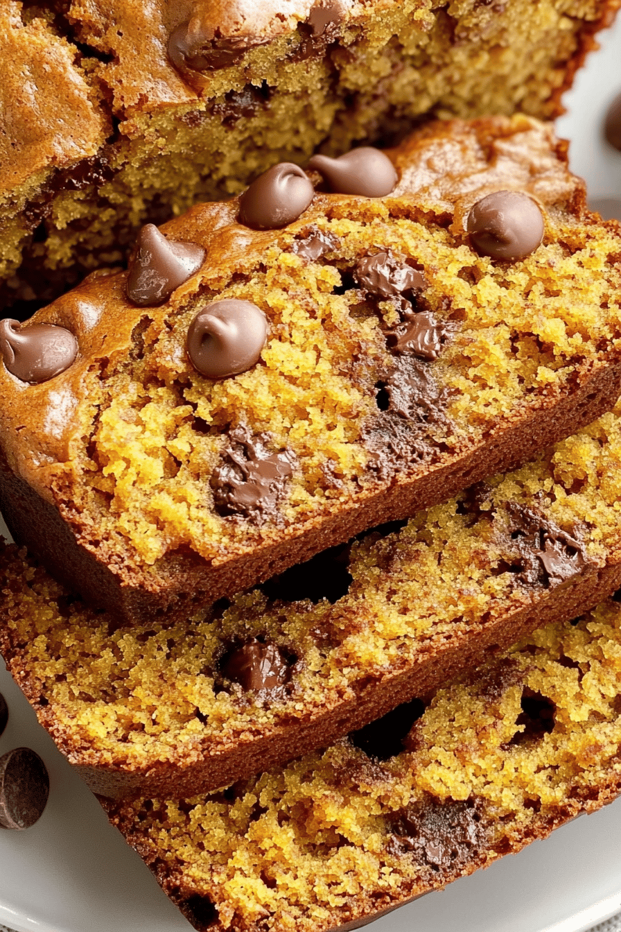 Easy Banana Pumpkin Chocolate Chip Bread Recipe Final Dish Presentation