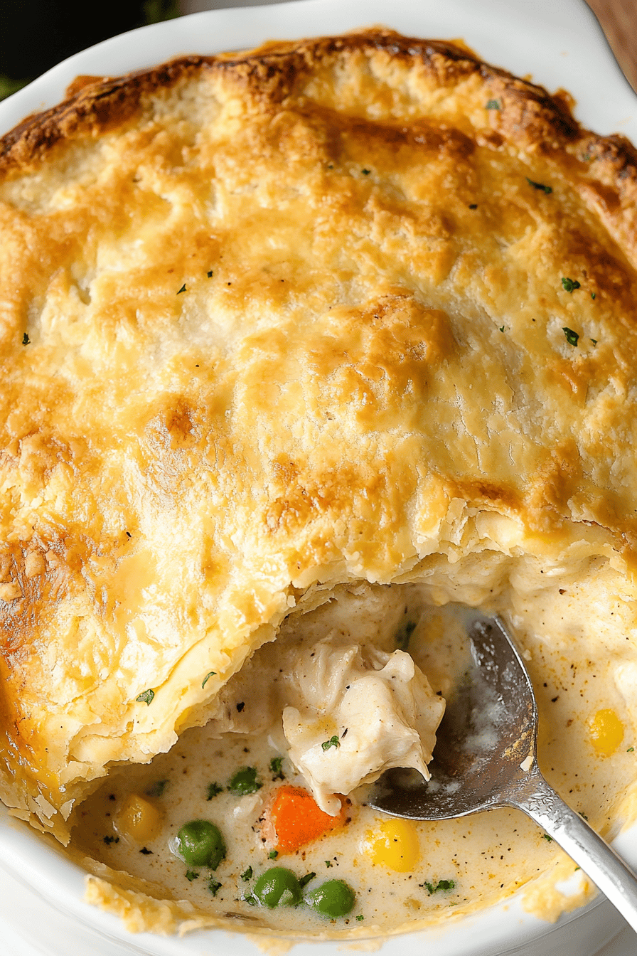 Easy Bisquick Chicken Pot Pie Recipe Final Dish Presentation