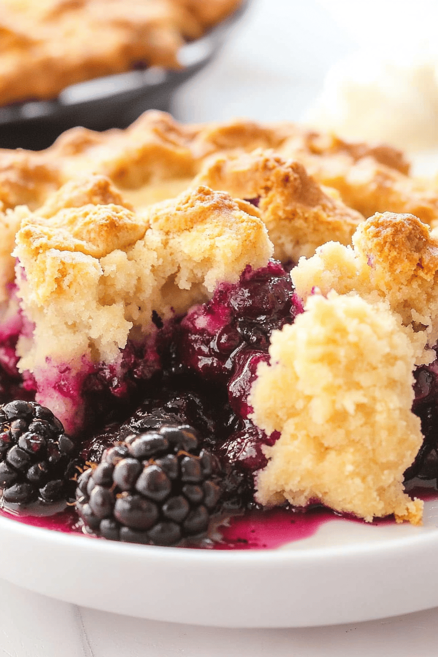 Easy Blackberry Cobbler Recipe Final Dish Presentation
