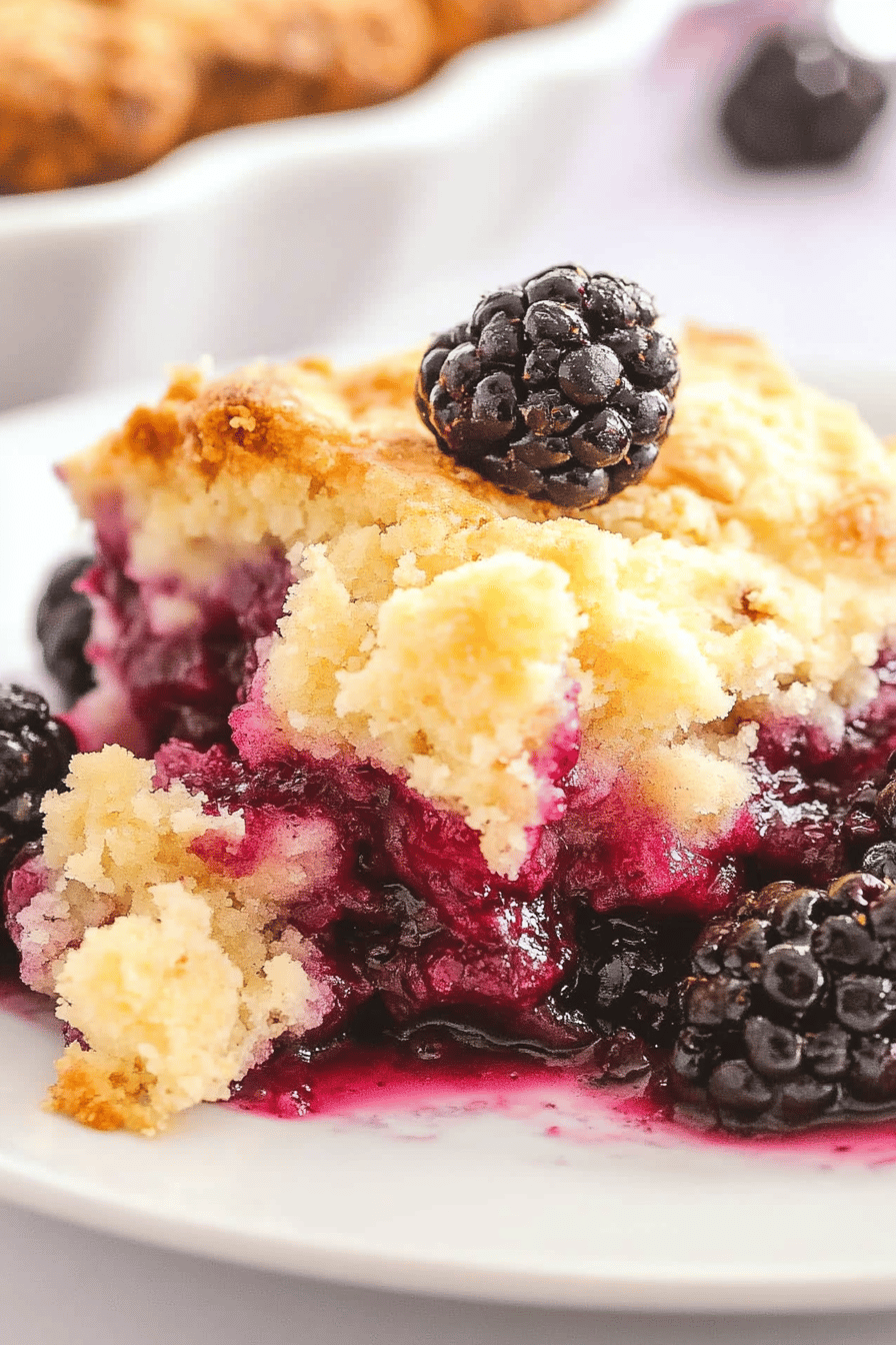 Easy Blackberry Cobbler Recipe Final Dish Presentation