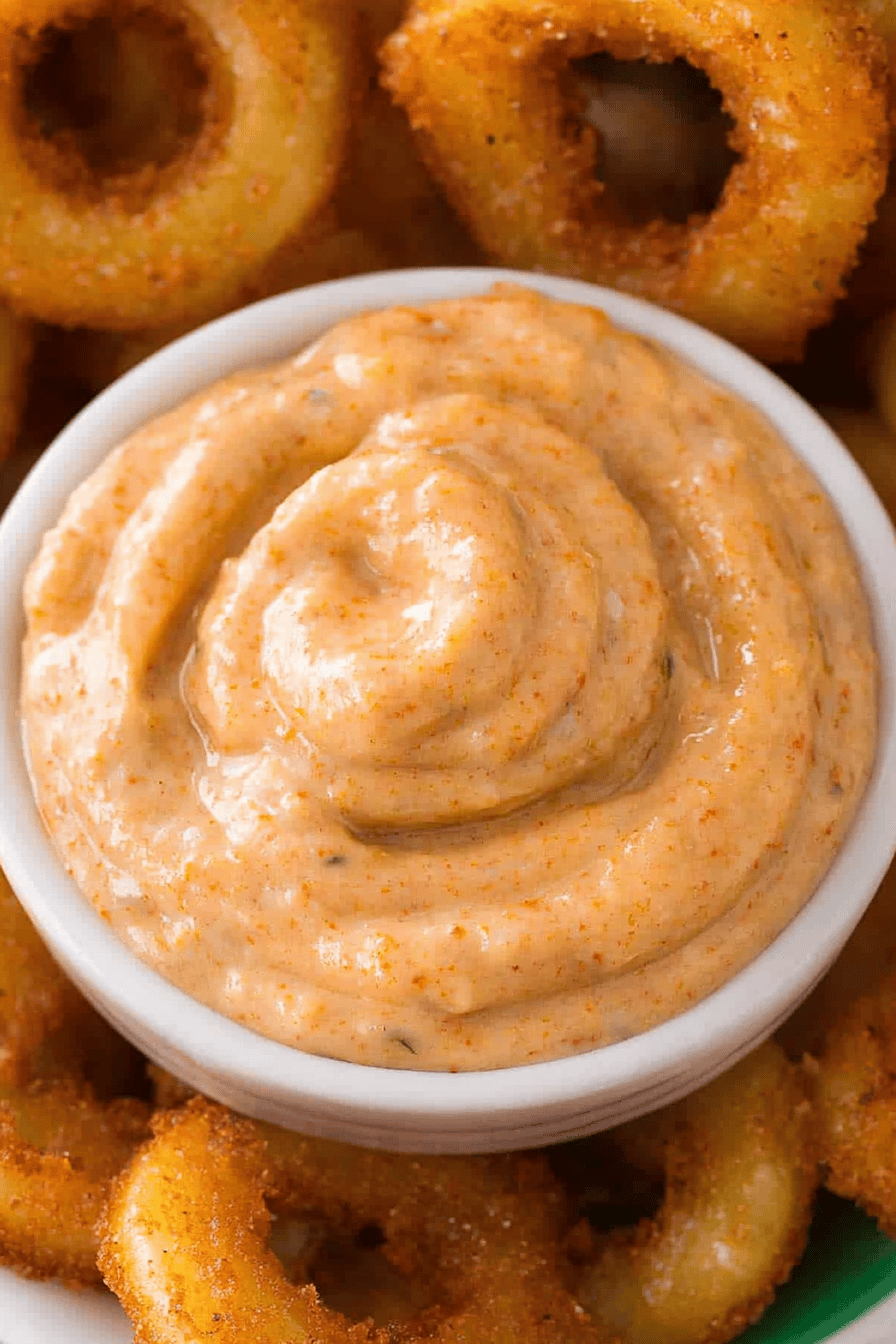 Easy Blooming Onion Dipping Sauce Final Dish Presentation