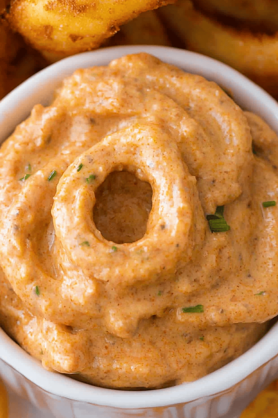 Easy Blooming Onion Dipping Sauce Final Dish Presentation