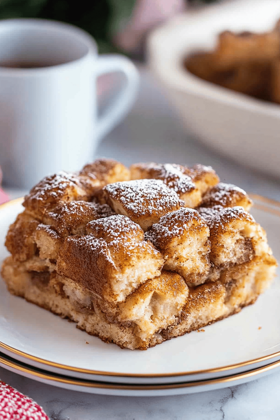 Easy Brioche French Toast Casserole Recipe Final Dish Presentation