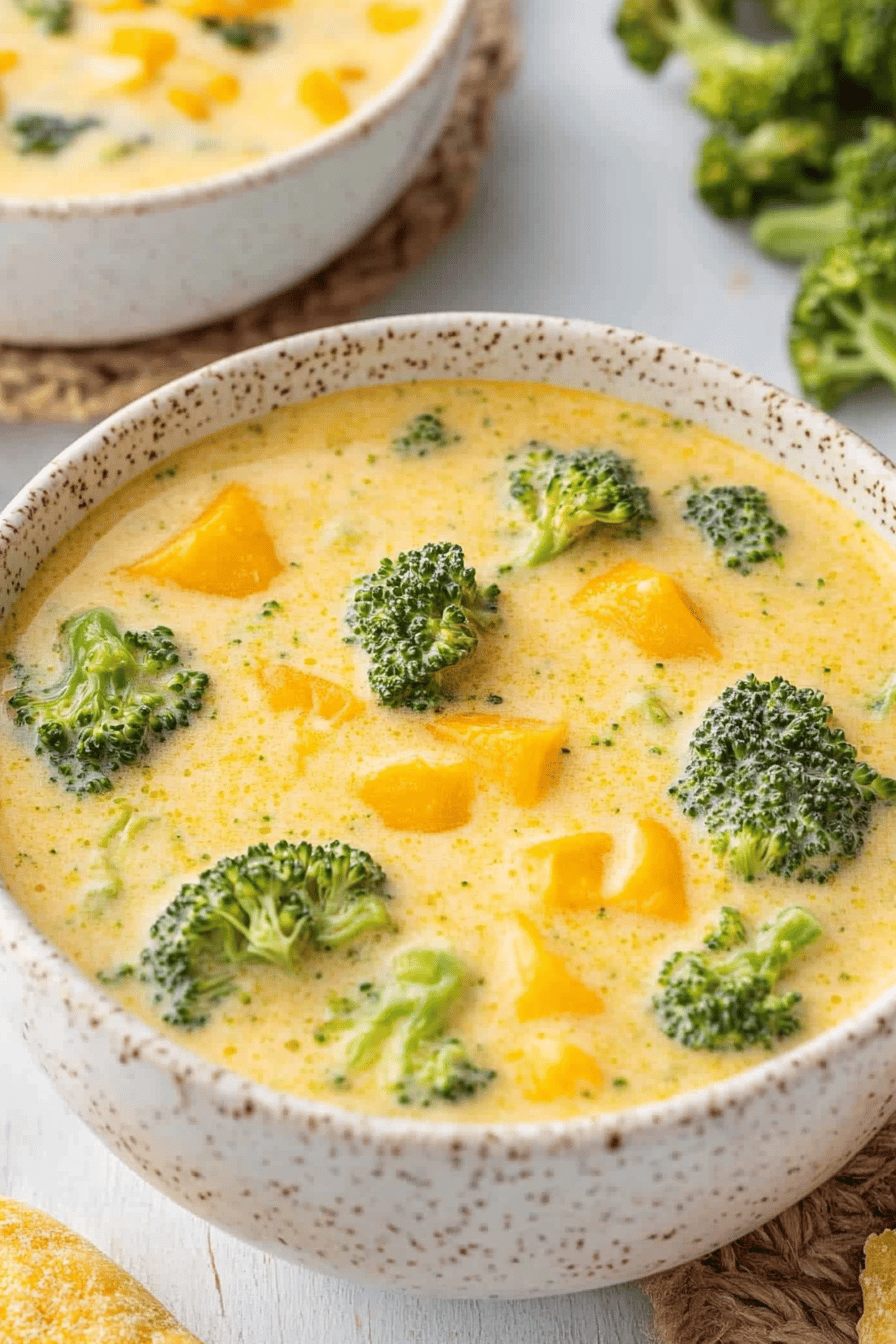 Easy Broccoli Cheddar Soup Recipe Final Dish Presentation
