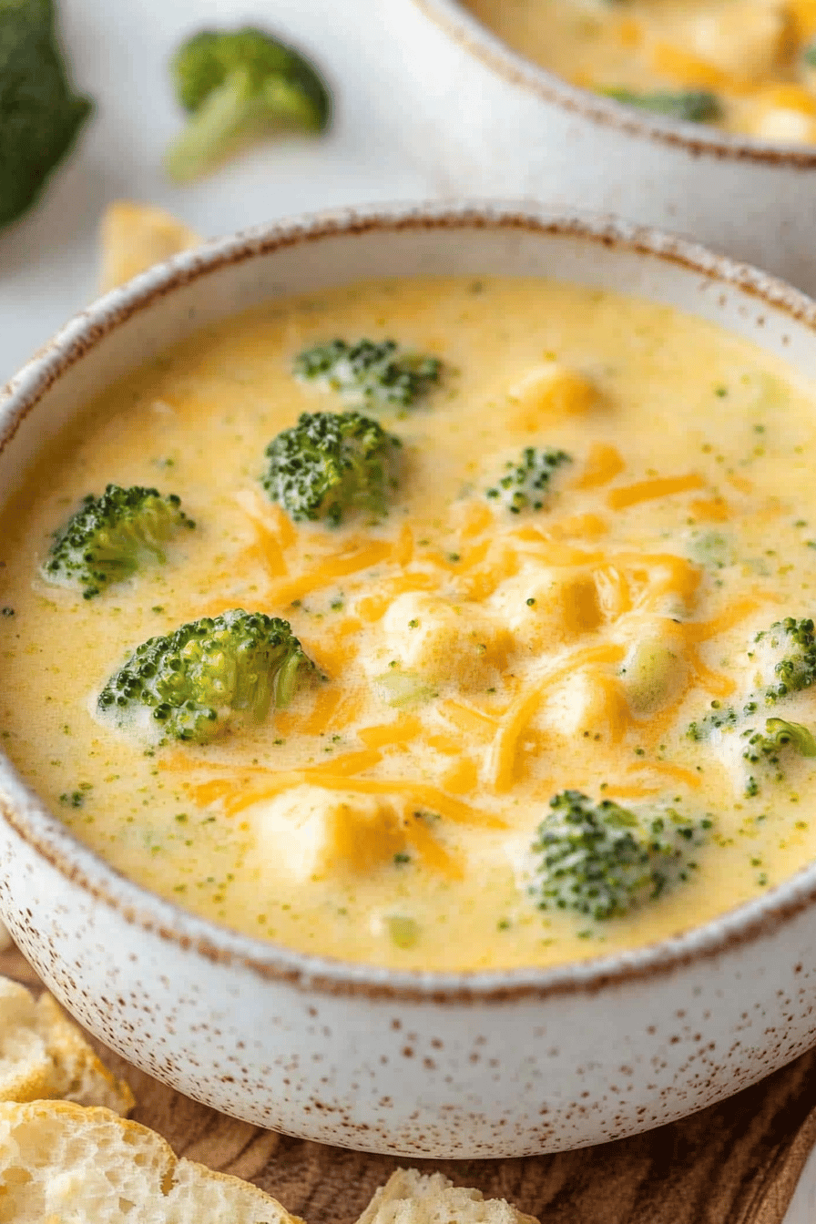 Easy Broccoli Cheddar Soup Recipe Final Dish Presentation