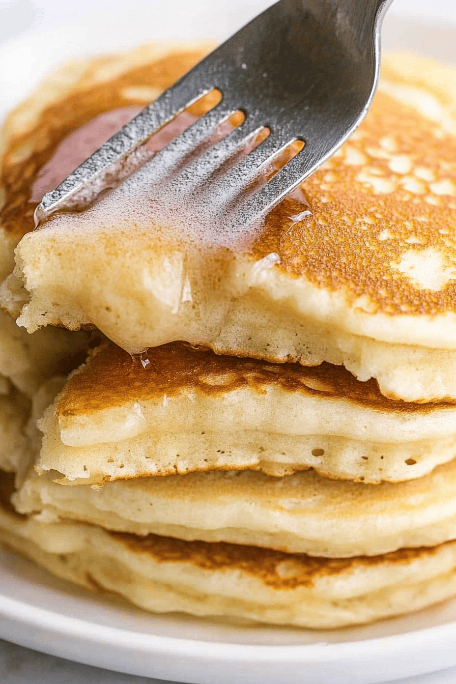 Easy Buttermilk Pancakes & Syrup Recipe Final Dish Presentation