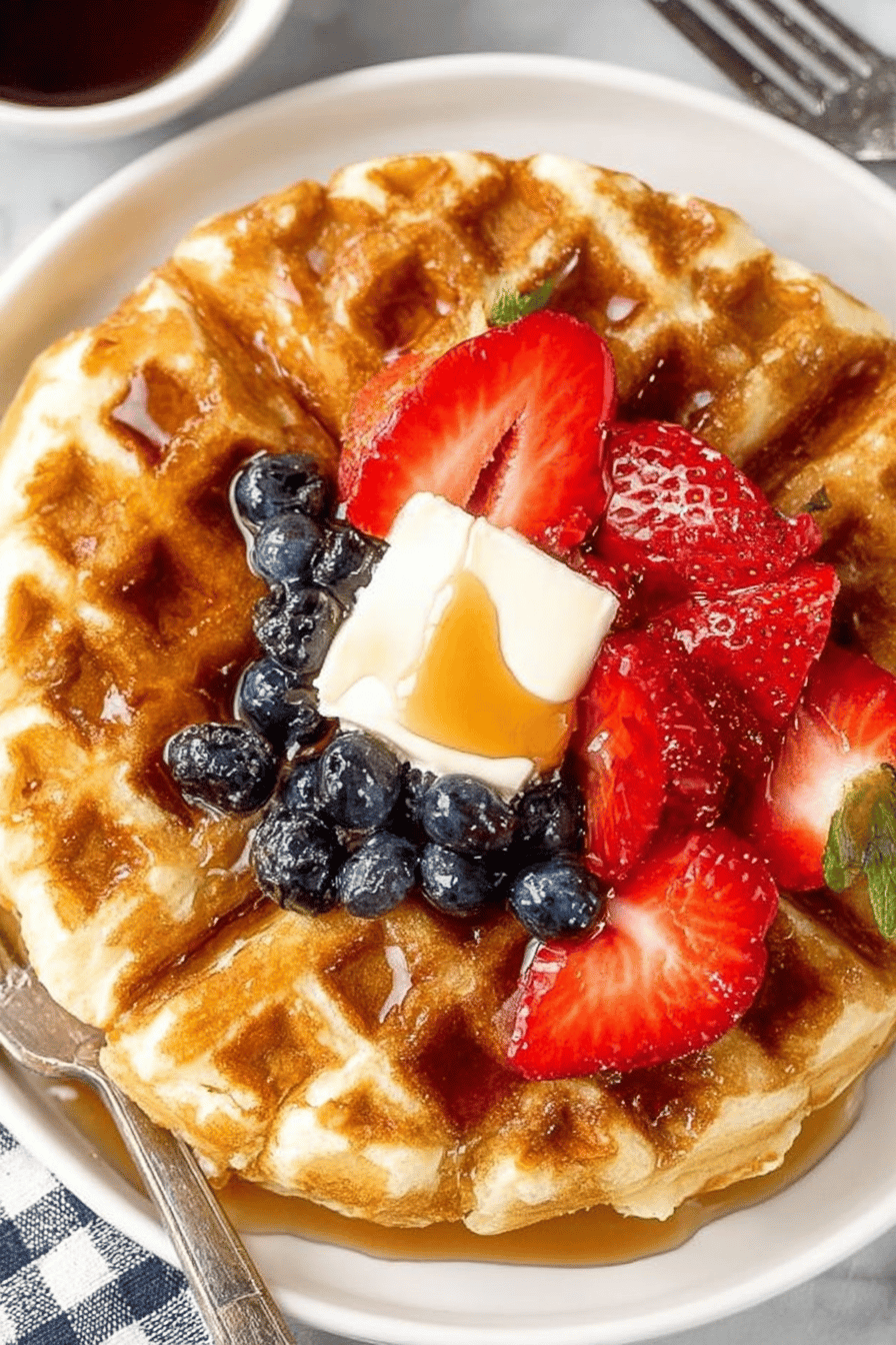 Easy Buttermilk Waffles Recipe Final Dish Presentation