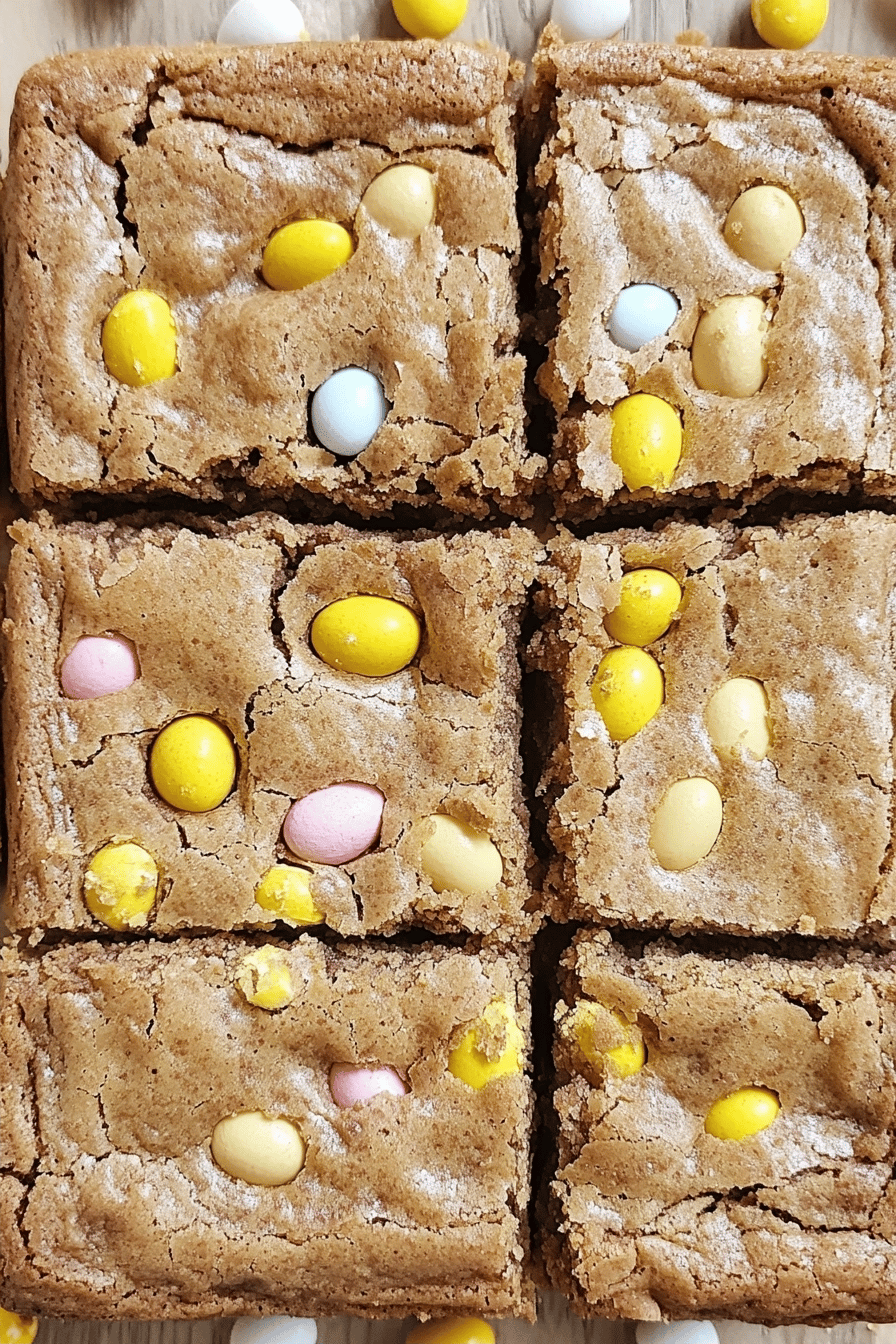 Easy Cadbury Mini Egg Blondies Recipe Final Dish Presentation