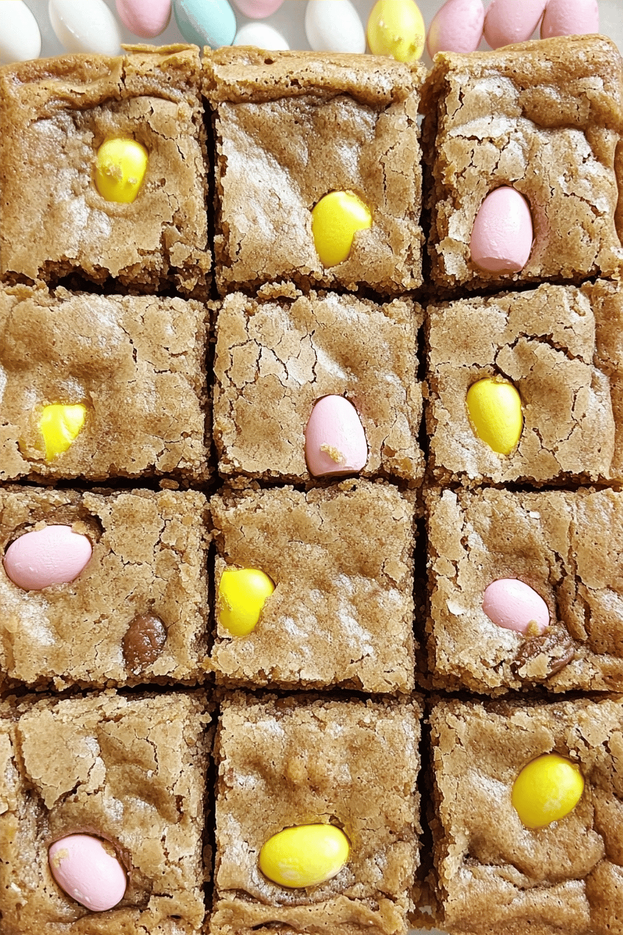 Easy Cadbury Mini Egg Blondies Recipe Final Dish Presentation