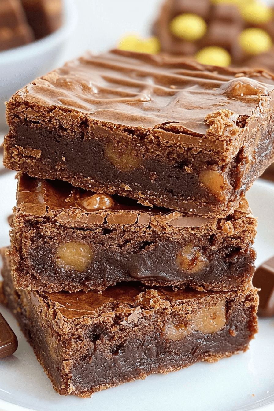 Easy Candy Bar Brownies Recipe Final Dish Presentation