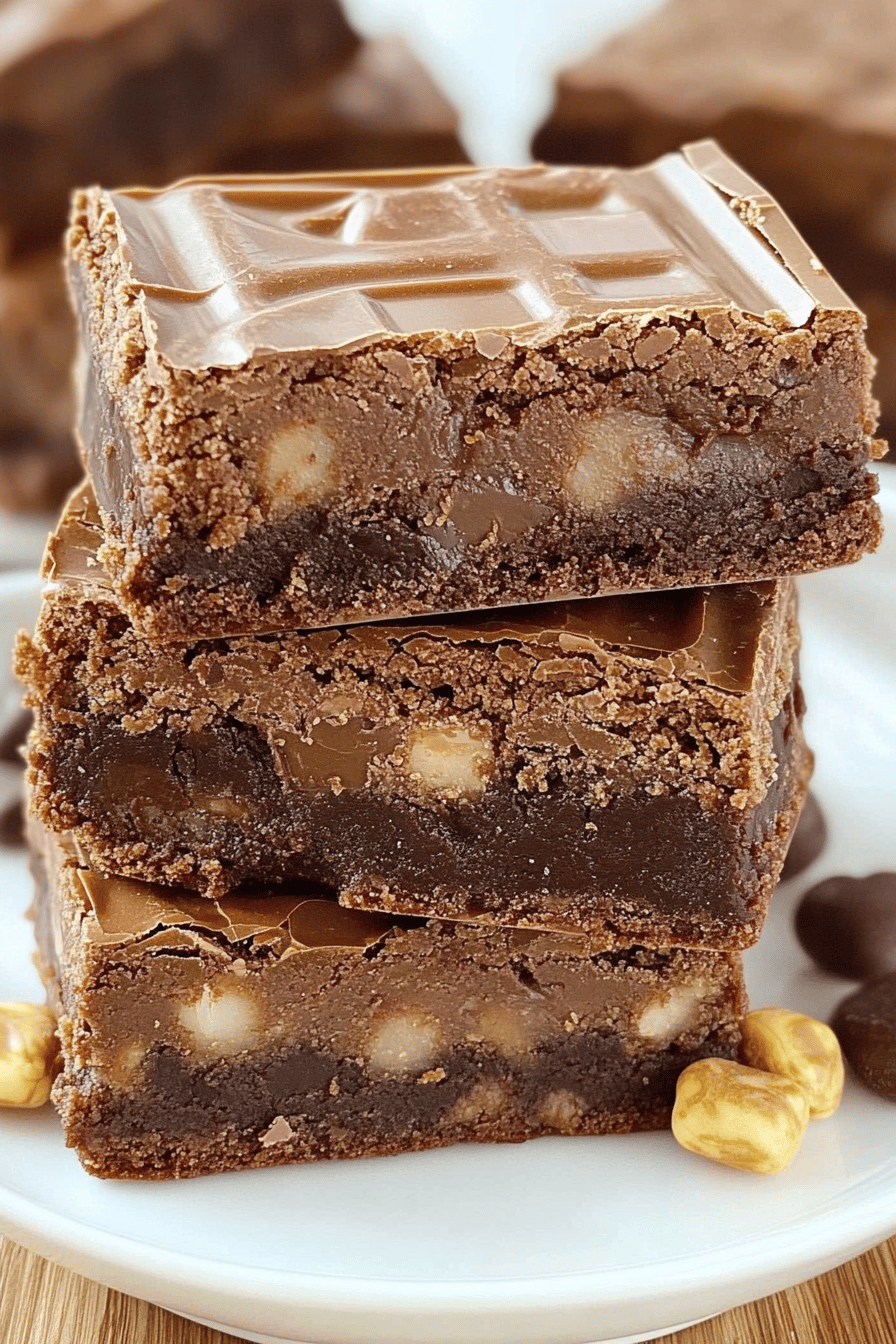 Easy Candy Bar Brownies Recipe Final Dish Presentation