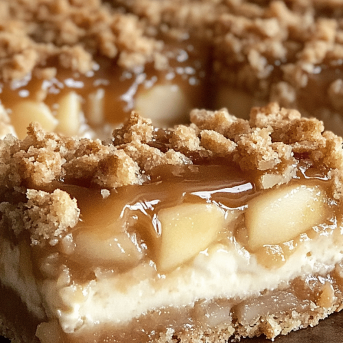 Easy Caramel Apple Cheesecake Bars