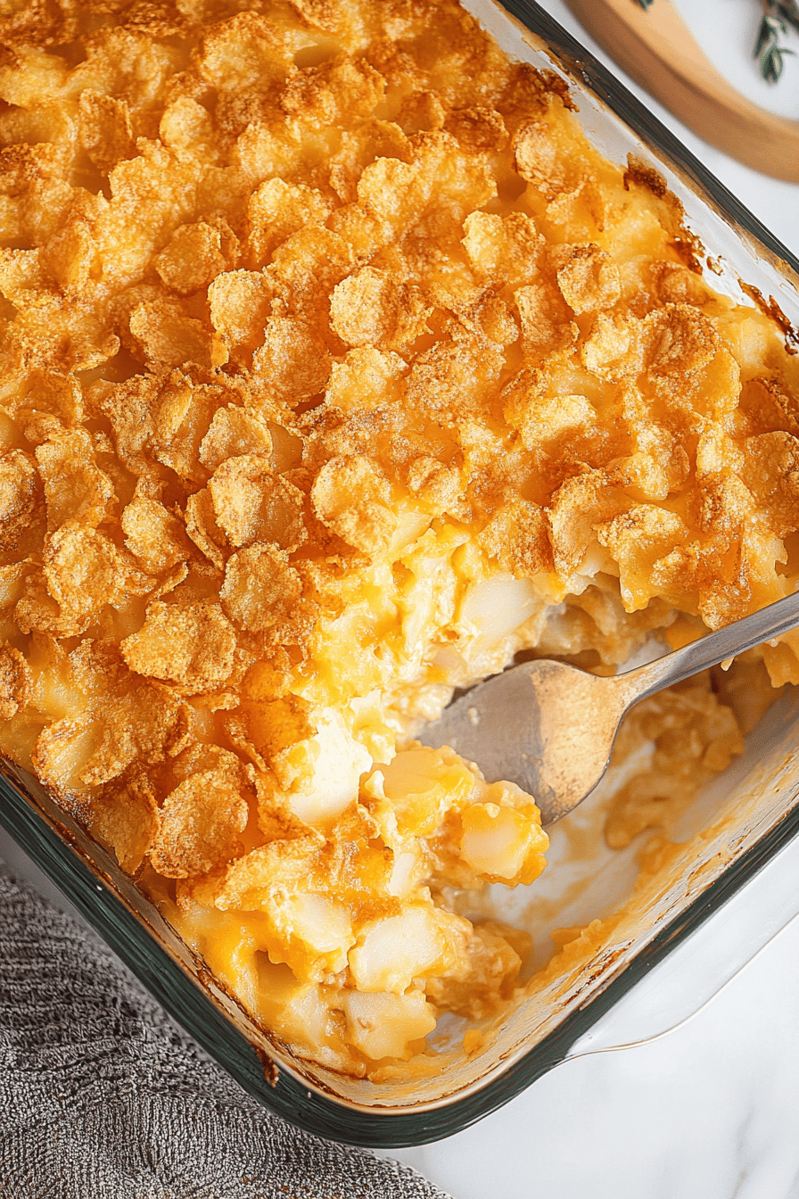 Easy Cheesy Funeral Potatoes Recipe Final Dish Presentation