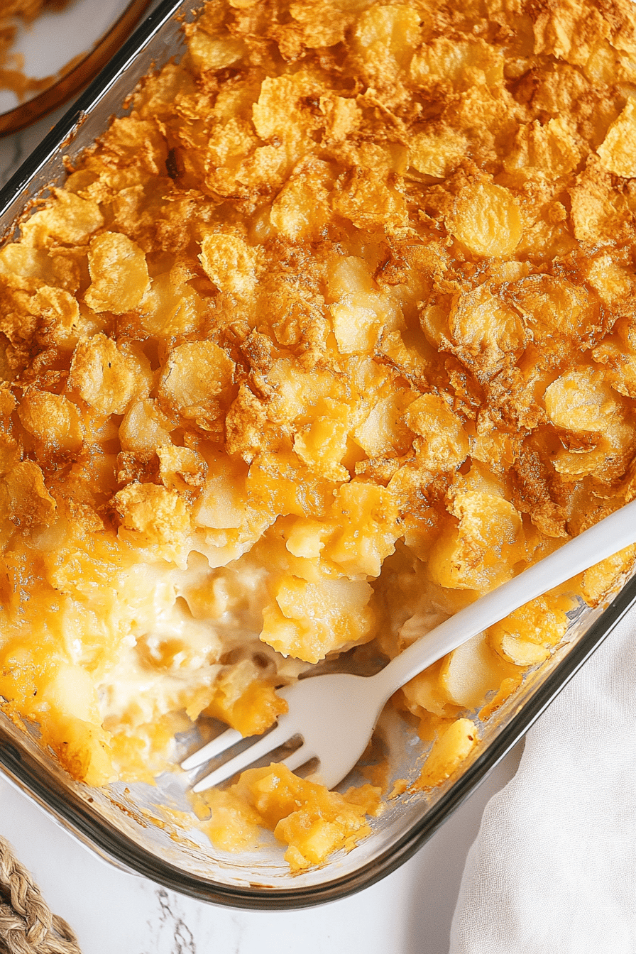 Easy Cheesy Funeral Potatoes Recipe Final Dish Presentation