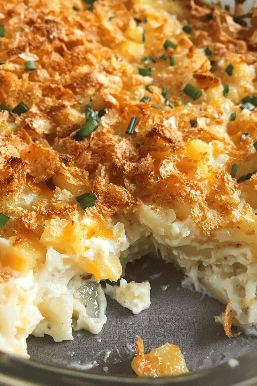 Easy Cheesy Potato Casserole Recipe Final Dish Presentation
