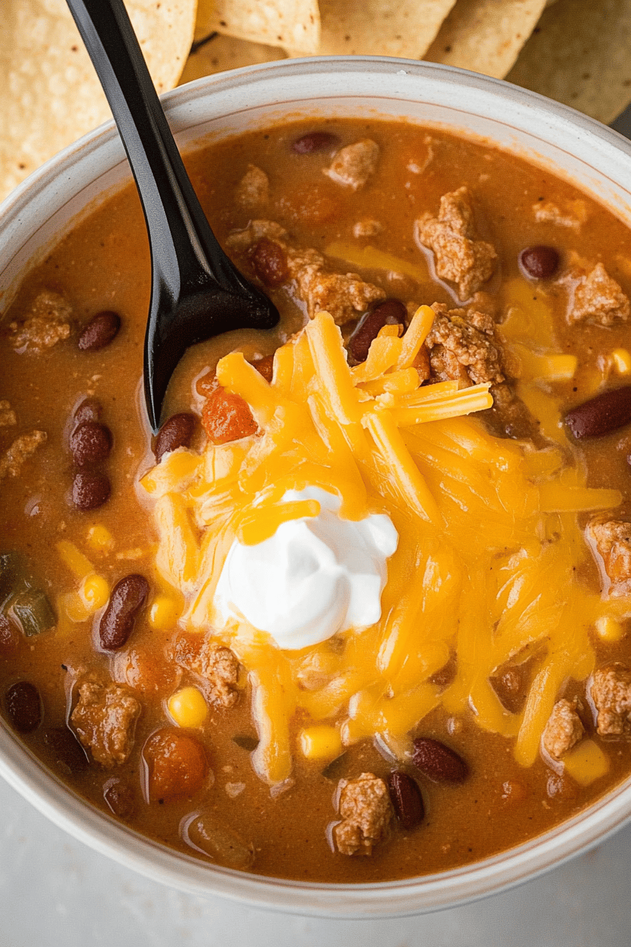Easy Cheesy Taco Soup Recipe ingredients