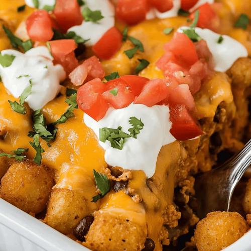 Easy Cheesy Taco Tater Tot Casserole Recipe