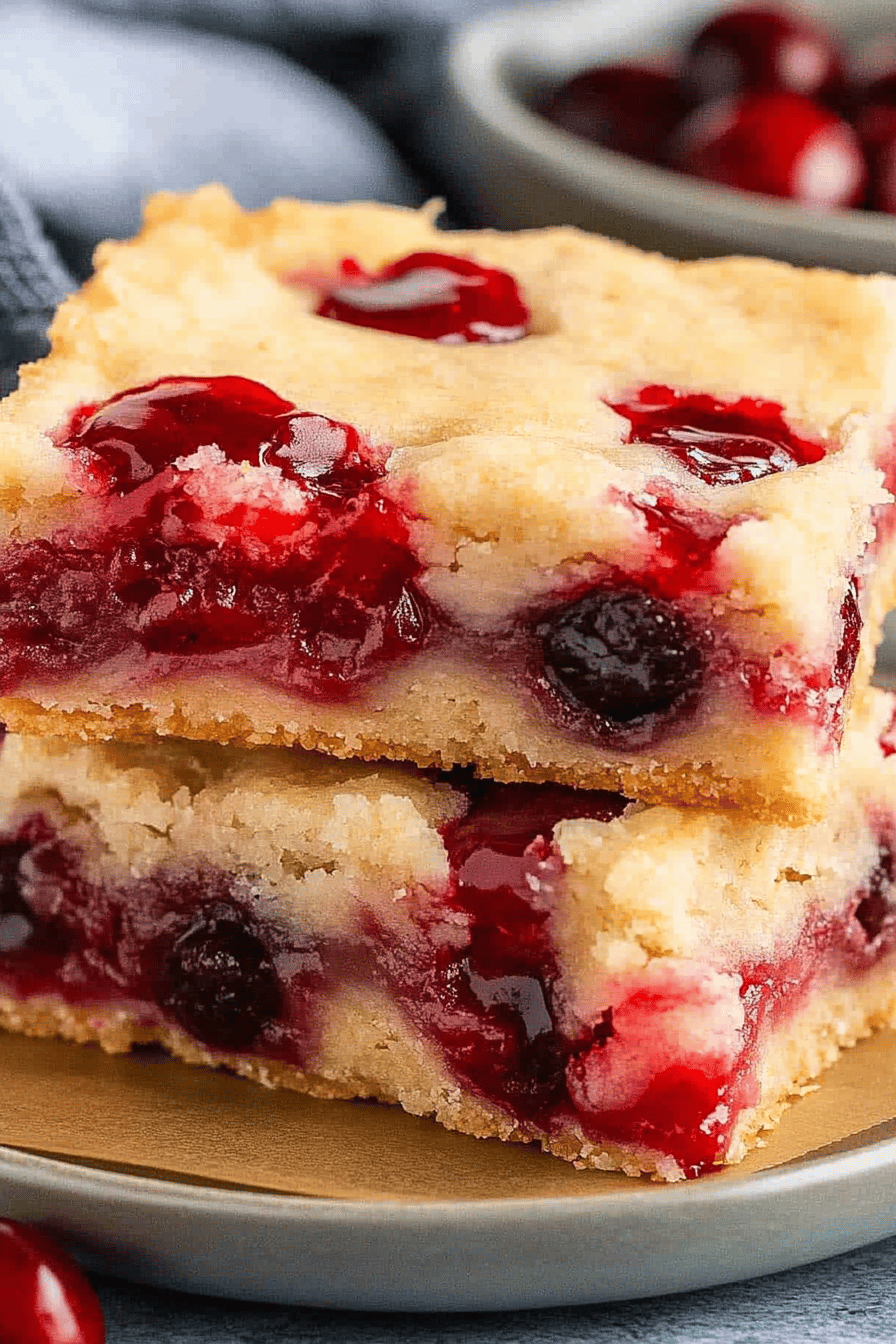 Easy Cherry Bars Recipe Final Dish Presentation