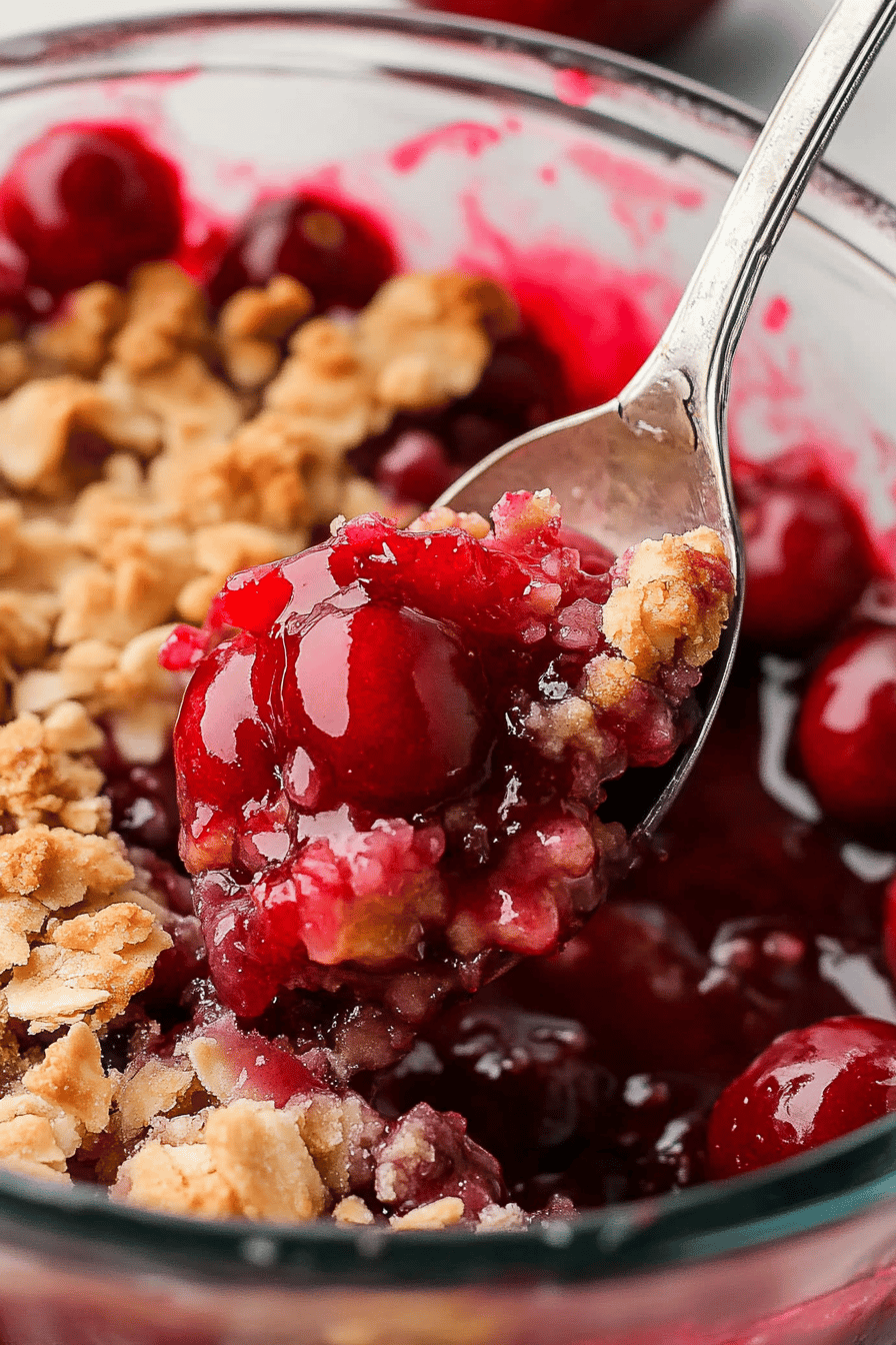 Easy Cherry Crisp with Pie Filling Recipe Final Dish Presentation