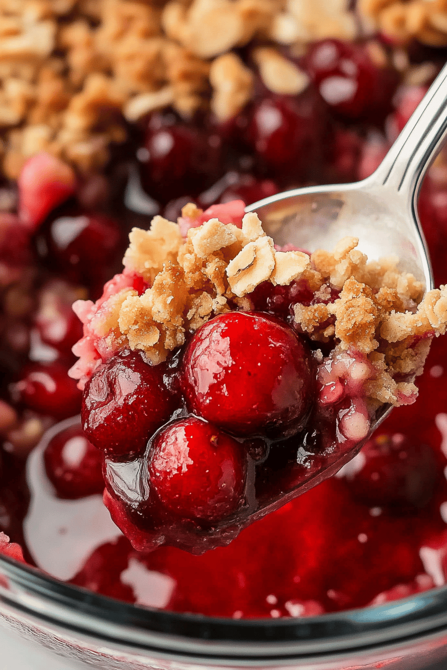 Easy Cherry Crisp with Pie Filling Recipe Final Dish Presentation