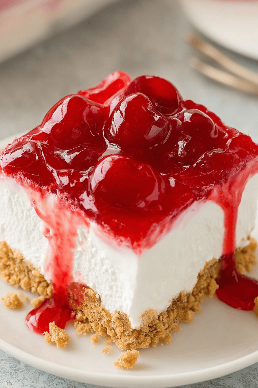Easy Cherry Delight Dessert Recipe Final Dish Presentation