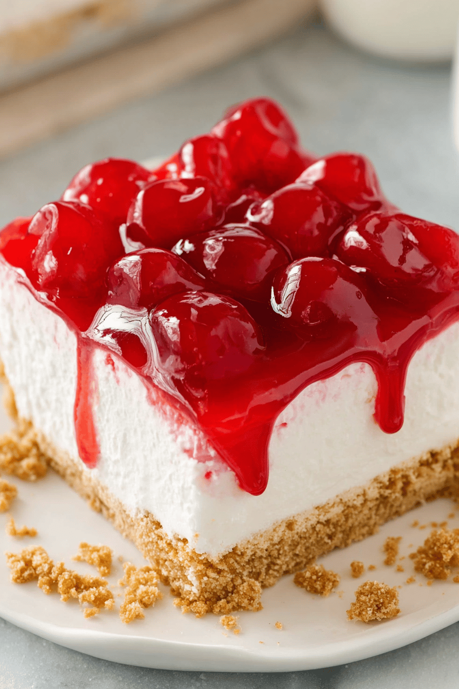 Easy Cherry Delight Dessert Recipe Final Dish Presentation